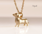 Preview: Kette Dackel Hund Gold / Geschenk für Sie / besonderes Geschenk / Dachshund Schmuck / moderne Kette / HundeSchmuck / Tier Kette / Haustier